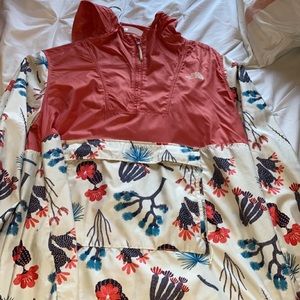 North face  3/4 rain jacket with hood